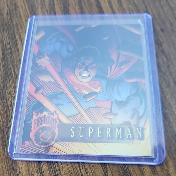 1996 DC Comics Superman #1 Outburst Firepower Embossed Card - Picture 2 of 3